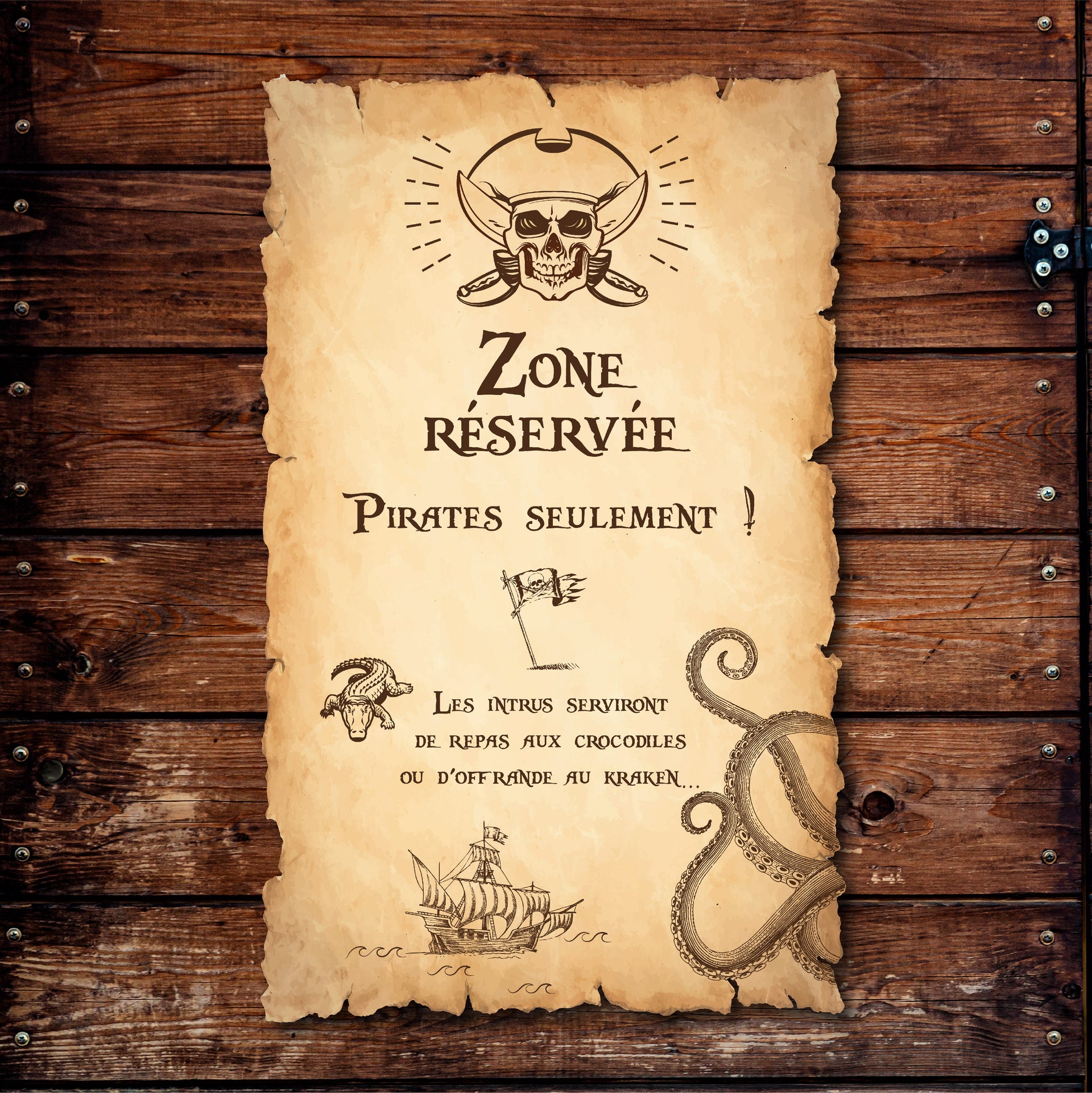 Affiche Zone réservée Pirate