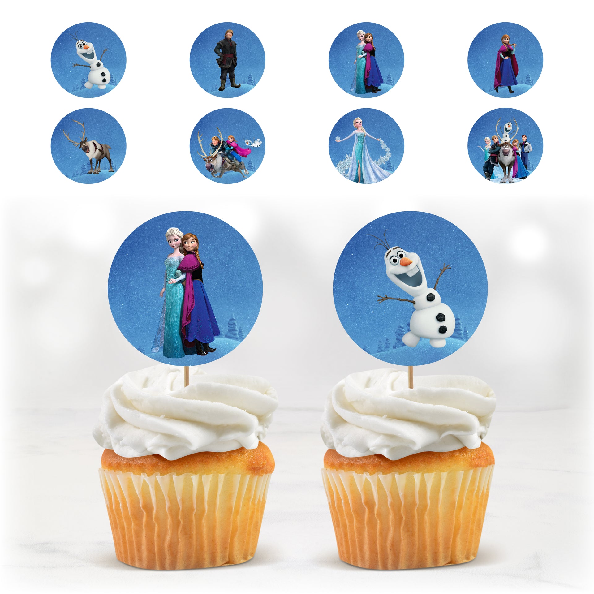 Cupcake Toppers -  Le Royaume glaçé