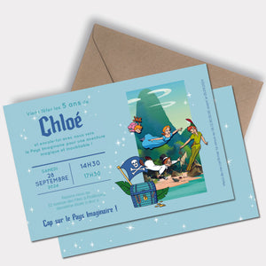 Invitation anniversaire personnalisable - Peter Pan