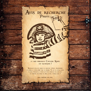 Affiche avis de recherche personnalisée - Pirate