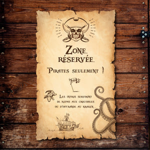Affiche Zone réservée Pirate