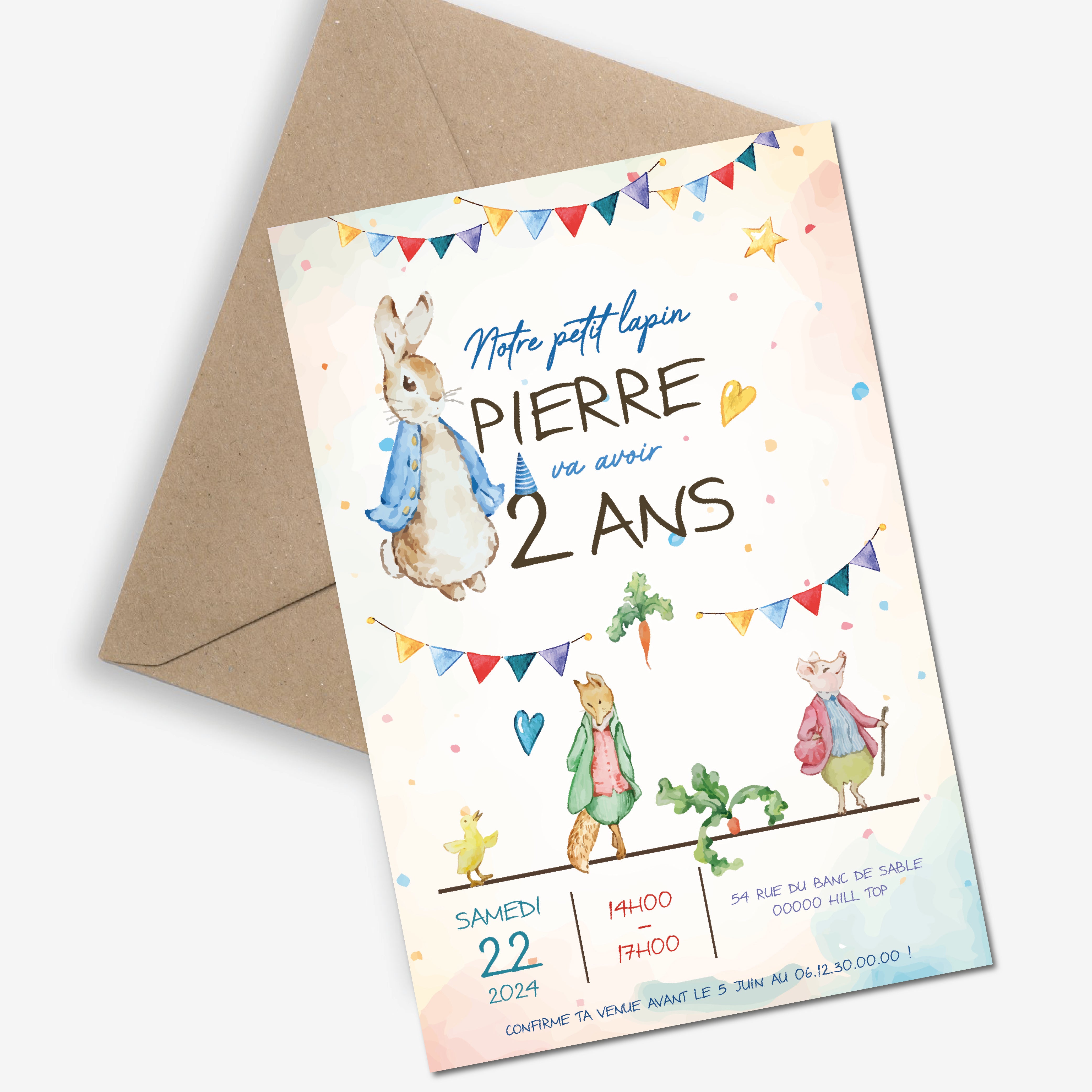 Invitation Anniversaire Personnalisable Pierre Lapin CililaCreation invitation-anniversaire-personnalisable-pierre-lapin-cililacreation