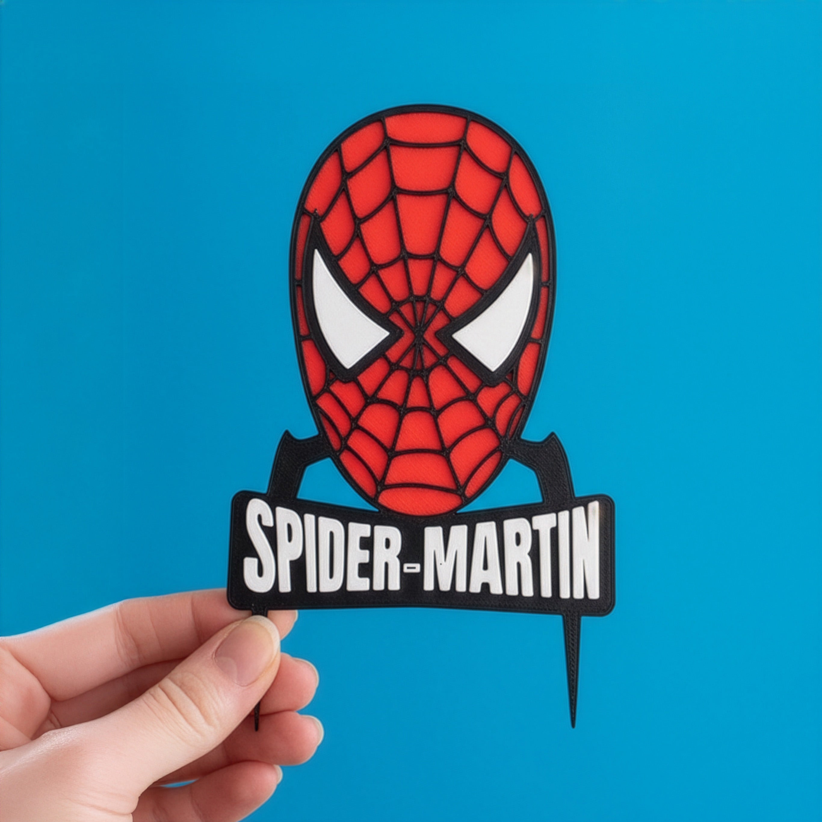 Cake topper Spider-Man personnalisé avec prénom, décoration de gâteau super-héros pour anniversaire enfant