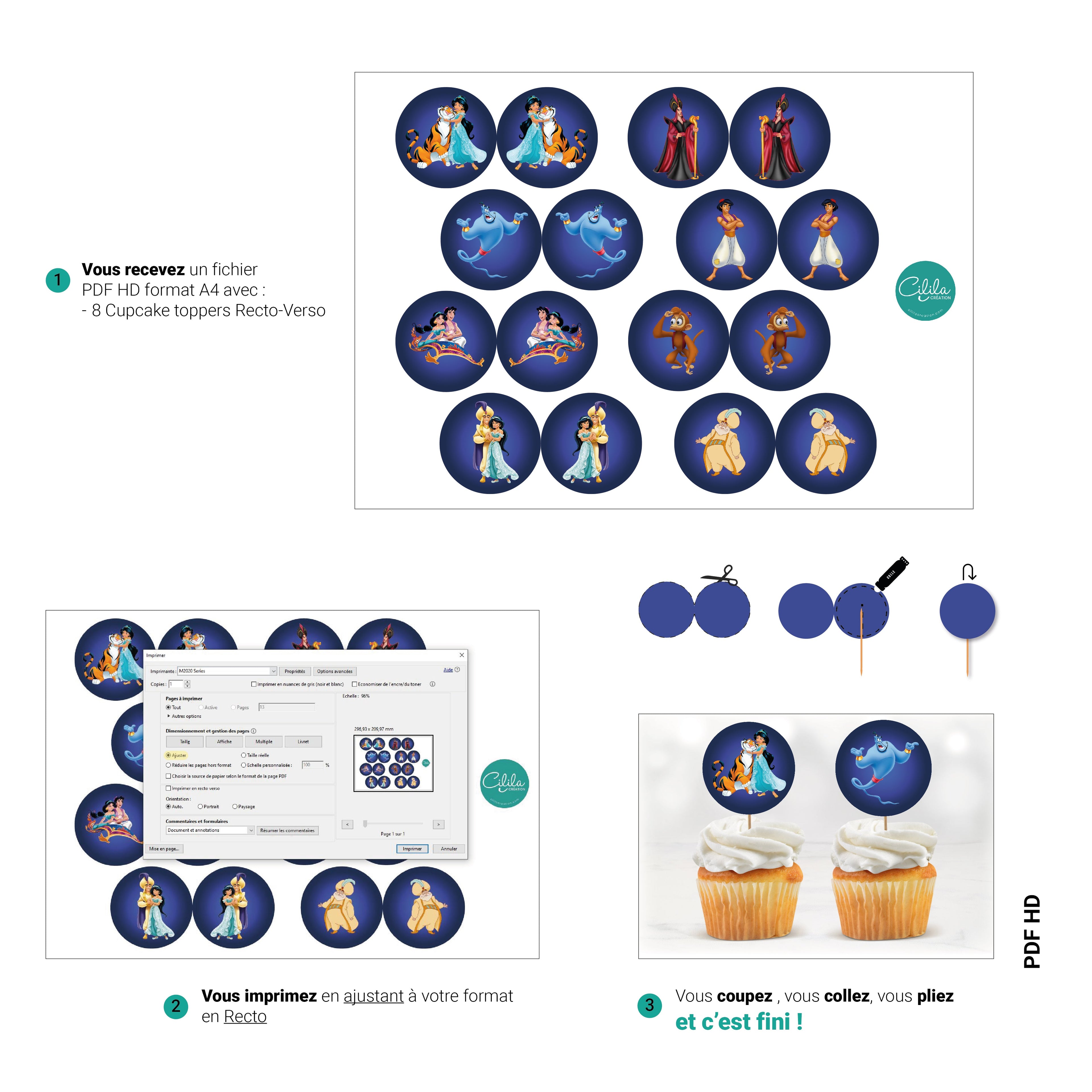 Explications Cupcake Topper
