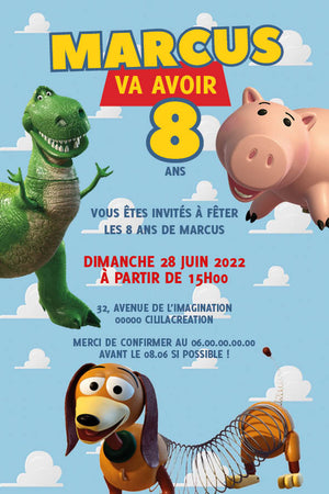 Invitation anniversaire personnalisable - Toy Story