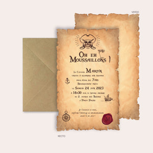 Invitation anniversaire personnalisable - Pirate