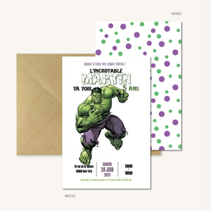 Invitation anniversaire personnalisable - Hulk
