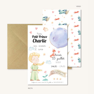 Invitation anniversaire personnalisable - Le Petit Prince