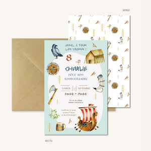 Invitation anniversaire personnalisable - Viking