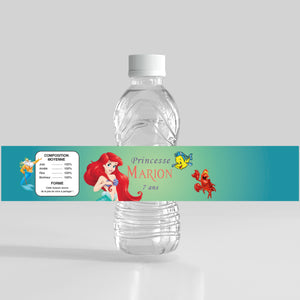 Etiquette bouteille personnalisable - La Petite Sirène