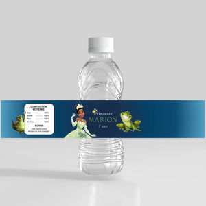 Etiquette bouteille personnalisable - La Princesse et la Grenouille