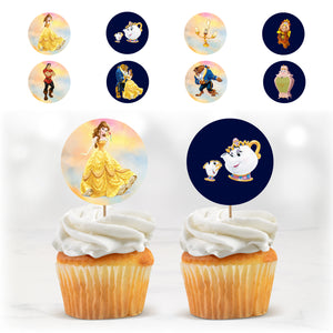 Cupcake Toppers - La Belle et la Bête